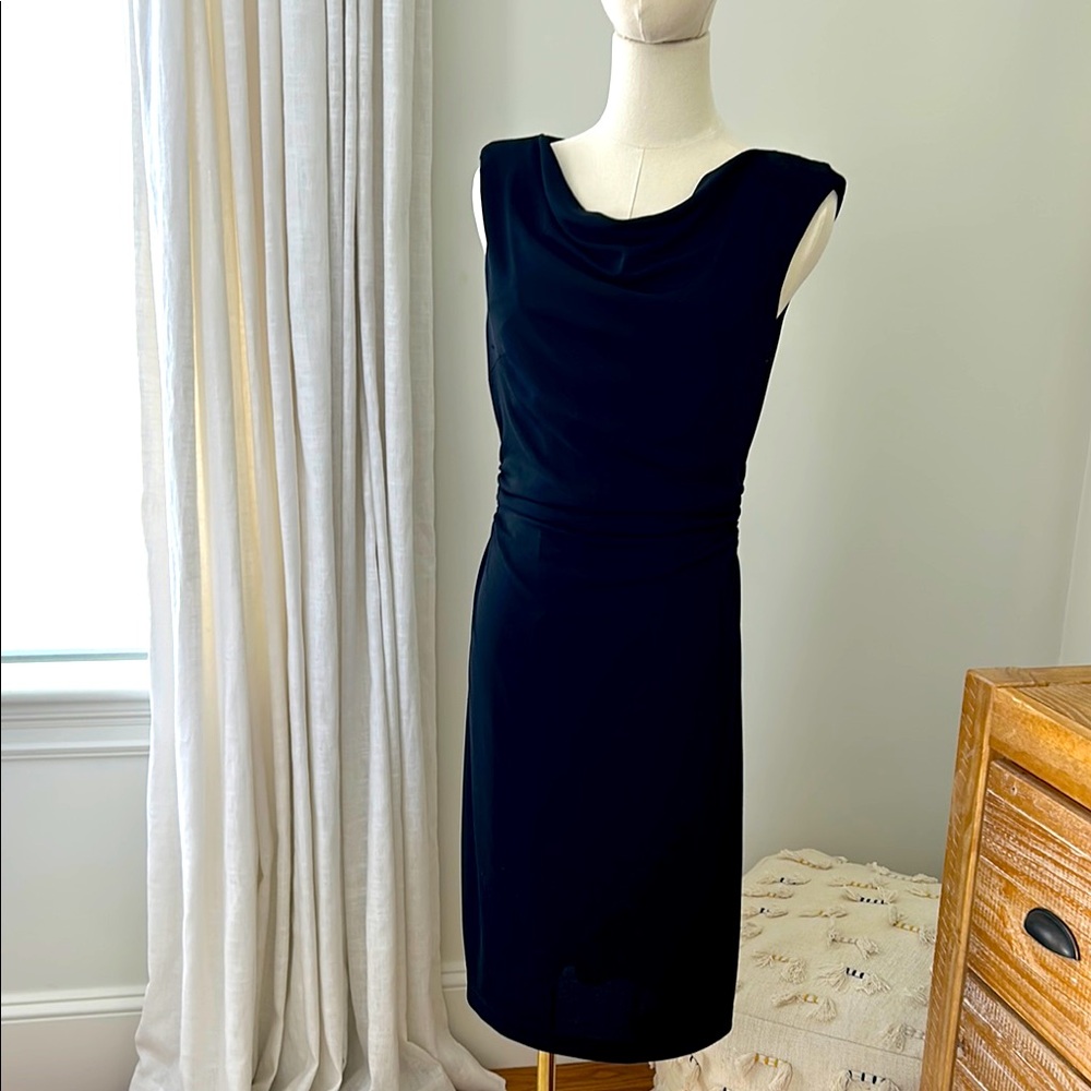 David Meister black sleeveless dress